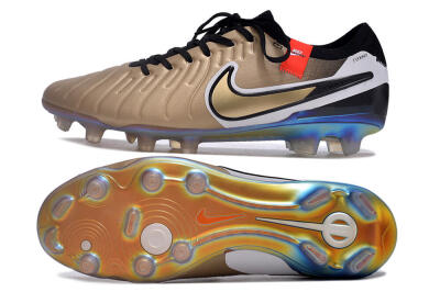 NikeTiempo Legend 10 Elite FG Firm Ground Soccer Cleats - Gold/Black/White