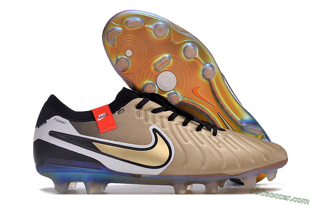 NikeTiempo Legend 10 Elite FG Firm Ground Soccer Cleats - Gold/Black/White 1