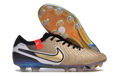NikeTiempo Legend 10 Elite FG Firm Ground Soccer Cleats - Gold/Black/White