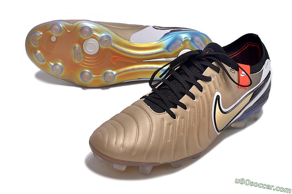 NikeTiempo Legend 10 Elite FG Firm Ground Soccer Cleats - Gold/Black/White 3