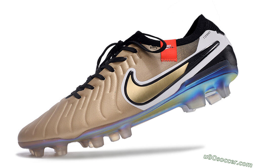 NikeTiempo Legend 10 Elite FG Firm Ground Soccer Cleats - Gold/Black/White 5