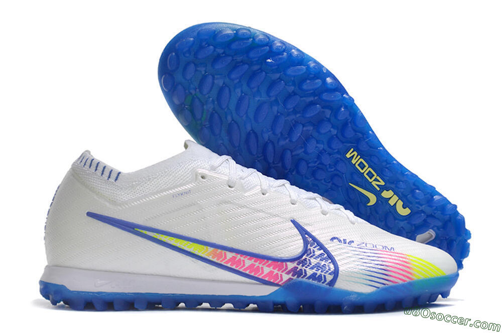 Nike Air Zoom Mercurial Vapor 15 Elite TF Artificial Turf Soccer Shoes - White/Blue/Pink 1