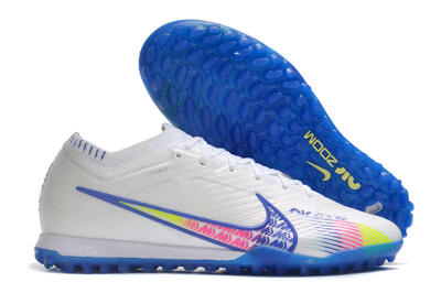 Nike Air Zoom Mercurial Vapor 15 Elite TF Artificial Turf Soccer Shoes - White/Blue/Pink
