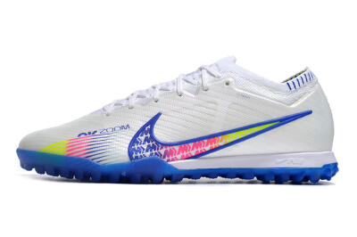 Nike Air Zoom Mercurial Vapor 15 Elite TF Artificial Turf Soccer Shoes - White/Blue/Pink
