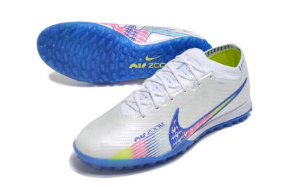 Nike Air Zoom Mercurial Vapor 15 Elite TF Artificial Turf Soccer Shoes - White/Blue/Pink