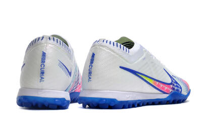 Nike Air Zoom Mercurial Vapor 15 Elite TF Artificial Turf Soccer Shoes - White/Blue/Pink
