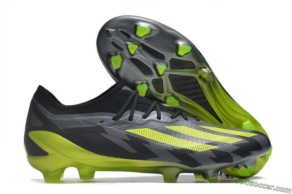 Adidas x Crazyfast.1 FG Firm Ground Soccer Cleats - Black/Green 1