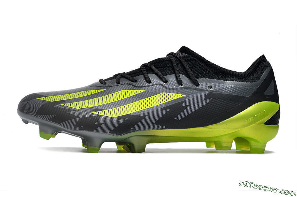 Adidas x Crazyfast.1 FG Firm Ground Soccer Cleats - Black/Green 2