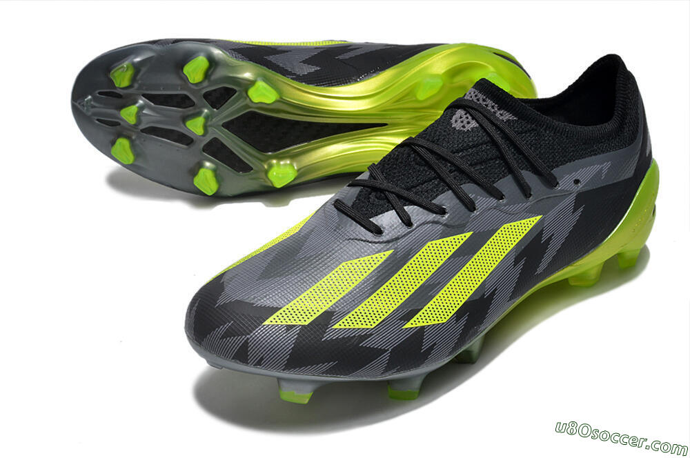 Adidas x Crazyfast.1 FG Firm Ground Soccer Cleats - Black/Green 3