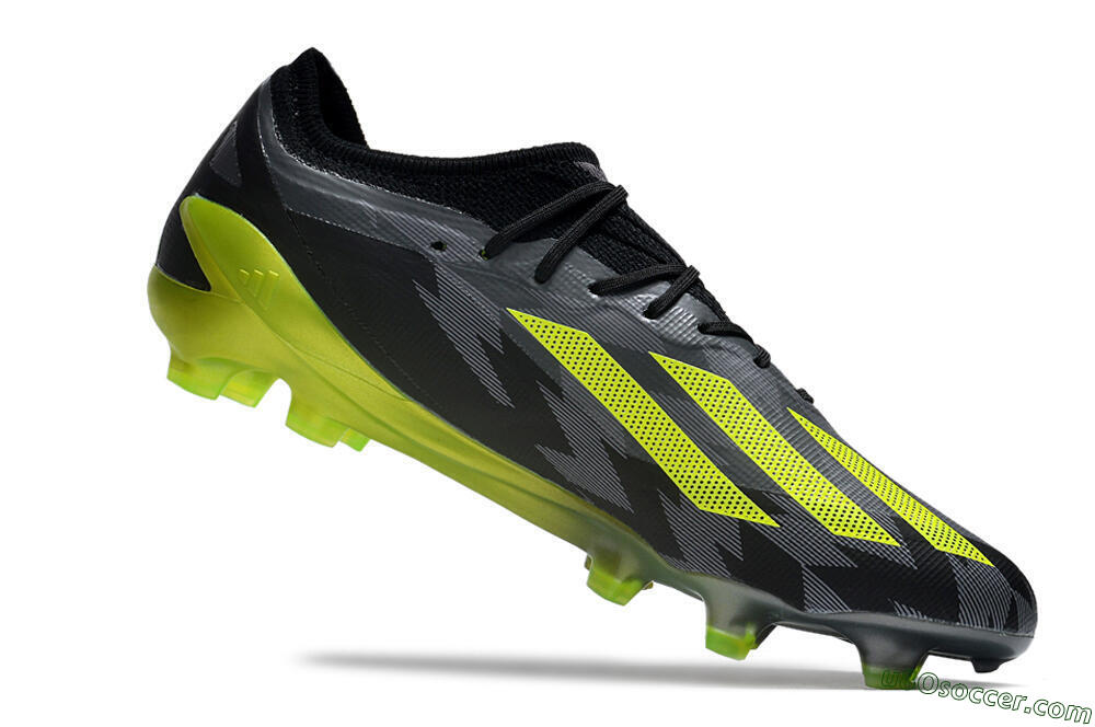 Adidas x Crazyfast.1 FG Firm Ground Soccer Cleats - Black/Green 4