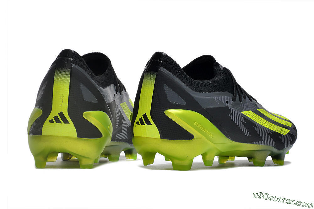 Adidas x Crazyfast.1 FG Firm Ground Soccer Cleats - Black/Green 6