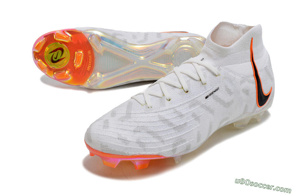 Nike Phantom Luna Elite FG Firm Ground Soccer Cleats - White/Black/Orange 3