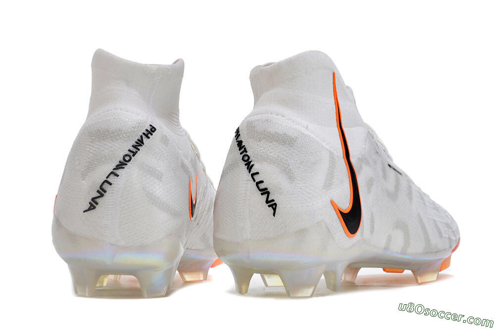 Nike Phantom Luna Elite FG Firm Ground Soccer Cleats - White/Black/Orange 6