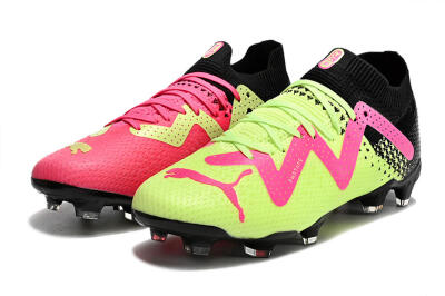Puma Future Ultimate FG Firm Ground Soccer Cleats - Yellow/Pink/Black