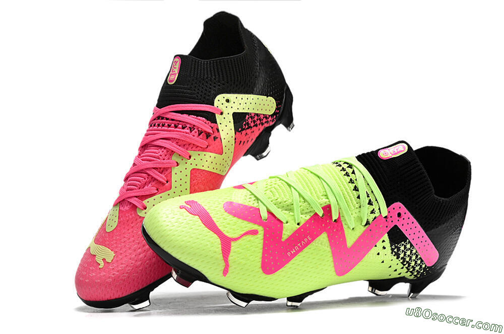 Puma Future Ultimate FG Firm Ground Soccer Cleats - Yellow/Pink/Black 6