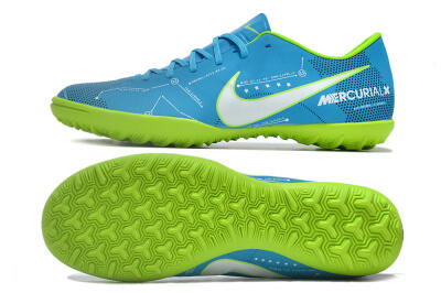 NIke Mercuricalx Victory 6 TF Artificial Turf Soccer Shoes - Blue/Silver/Green