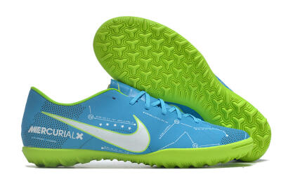 NIke Mercuricalx Victory 6 TF Artificial Turf Soccer Shoes - Blue/Silver/Green
