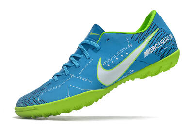 NIke Mercuricalx Victory 6 TF Artificial Turf Soccer Shoes - Blue/Silver/Green