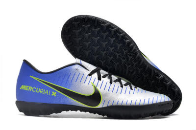 NIke Mercuricalx Victory 6 TF Artificial Turf Soccer Shoes - Silver/Blue/Green/Black
