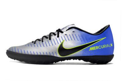 NIke Mercuricalx Victory 6 TF Artificial Turf Soccer Shoes - Silver/Blue/Green/Black