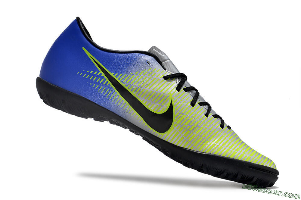 NIke Mercuricalx Victory 6 TF Artificial Turf Soccer Shoes - Silver/Blue/Green/Black 4