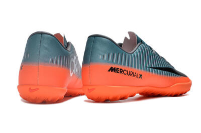 NIke Mercuricalx Victory 6 TF Artificial Turf Soccer Shoes - Blue/Black/Orange