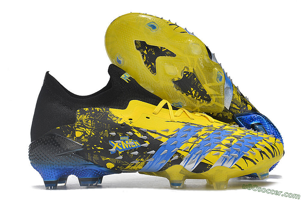 Adidas Predator Freak.1 Low FG Firm Ground Soccer Cleats - Yellow/Black/Blue 1