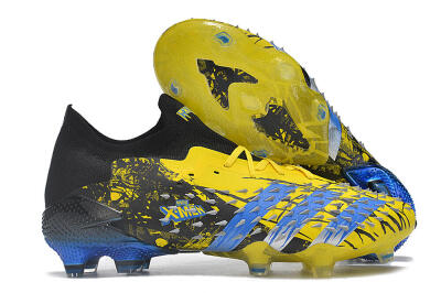 Adidas Predator Freak.1 Low FG Firm Ground Soccer Cleats - Yellow/Black/Blue