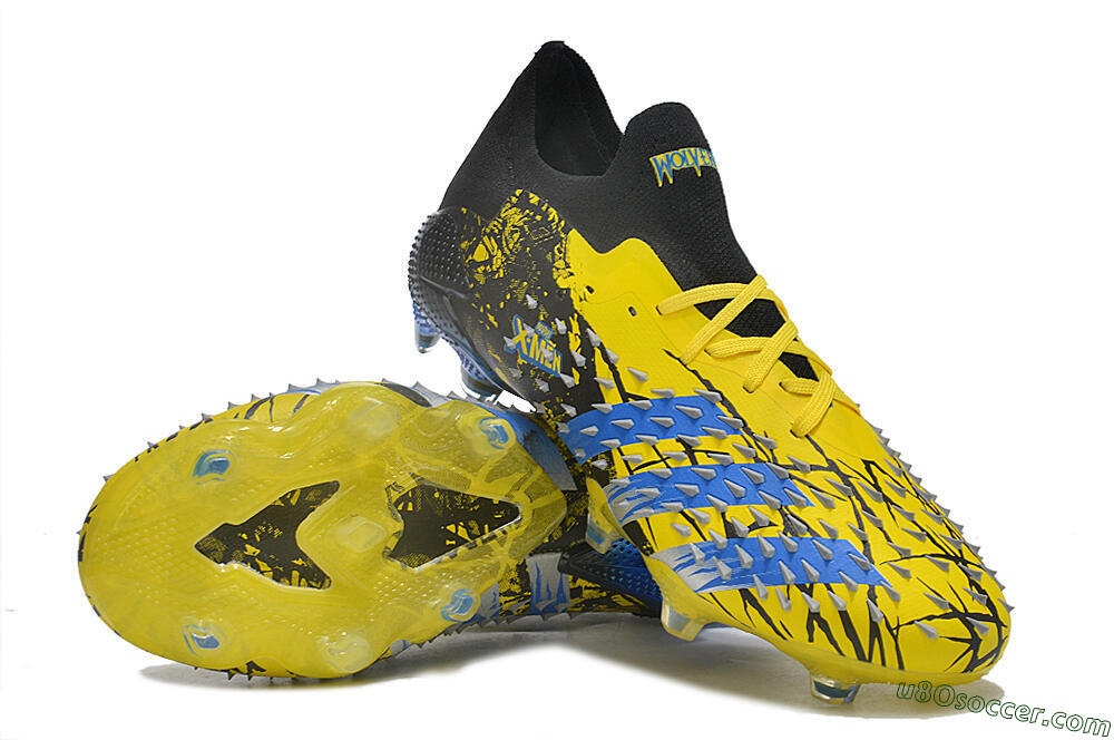 Adidas Predator Freak.1 Low FG Firm Ground Soccer Cleats - Yellow/Black/Blue 3