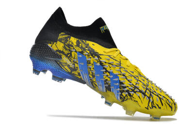 Adidas Predator Freak.1 Low FG Firm Ground Soccer Cleats - Yellow/Black/Blue