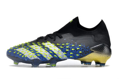 Adidas Predator Freak.1 Low FG Firm Ground Soccer Cleats - Black/Blue/Green