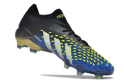 Adidas Predator Freak.1 Low FG Firm Ground Soccer Cleats - Black/Blue/Green