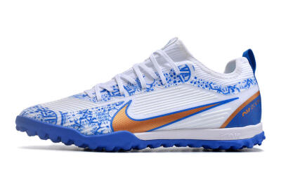 Nike Air Zoom Mercurial Vapor 15 Pro TF Artificial Turf Soccer Shoes - White/Blue/Gold