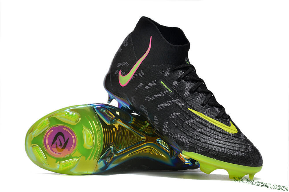 Nike Phantom Luna Elite FG Firm Ground Soccer Cleats - Black/Yellow/Pink 3