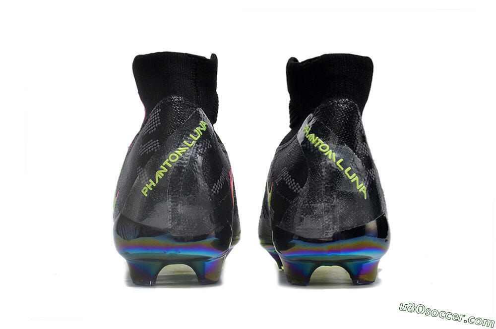 Nike Phantom Luna Elite FG Firm Ground Soccer Cleats - Black/Yellow/Pink 5