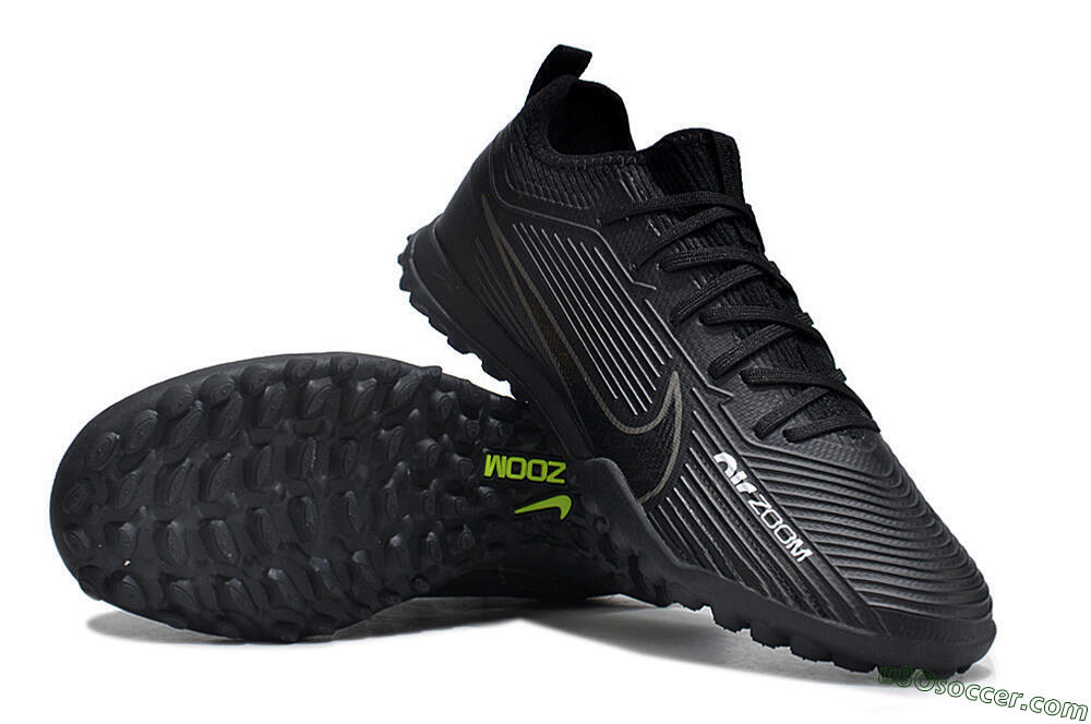 Nike Air Zoom Mercurial Vapor 15 Pro TF Artificial Turf Soccer Shoes - Black/White/Yellow 3