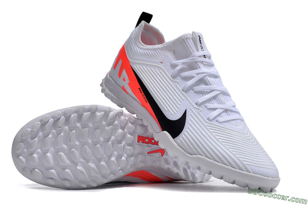 Nike Air Zoom Mercurial Vapor 15 Pro TF Artificial Turf Soccer Shoes - White/Black/Red 3
