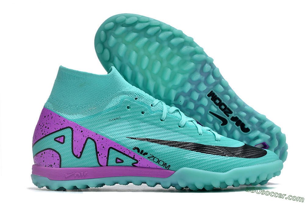 Nike Air Zoom Mercurial Superfly 9 Elite TF Artificial Turf Soccer Shoes - Blue/Black/Purple 1