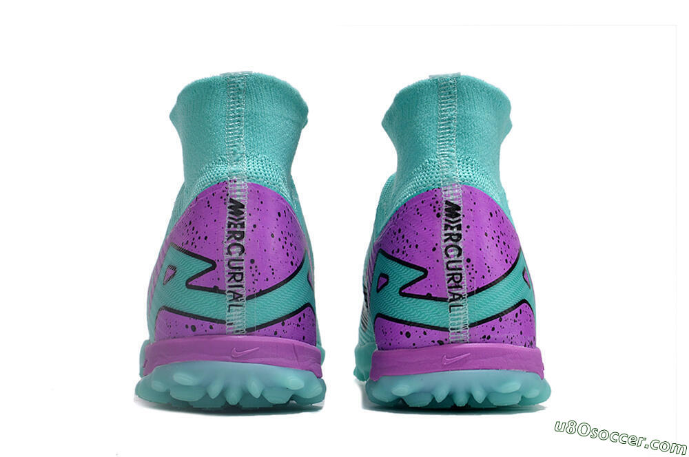 Nike Air Zoom Mercurial Superfly 9 Elite TF Artificial Turf Soccer Shoes - Blue/Black/Purple 5