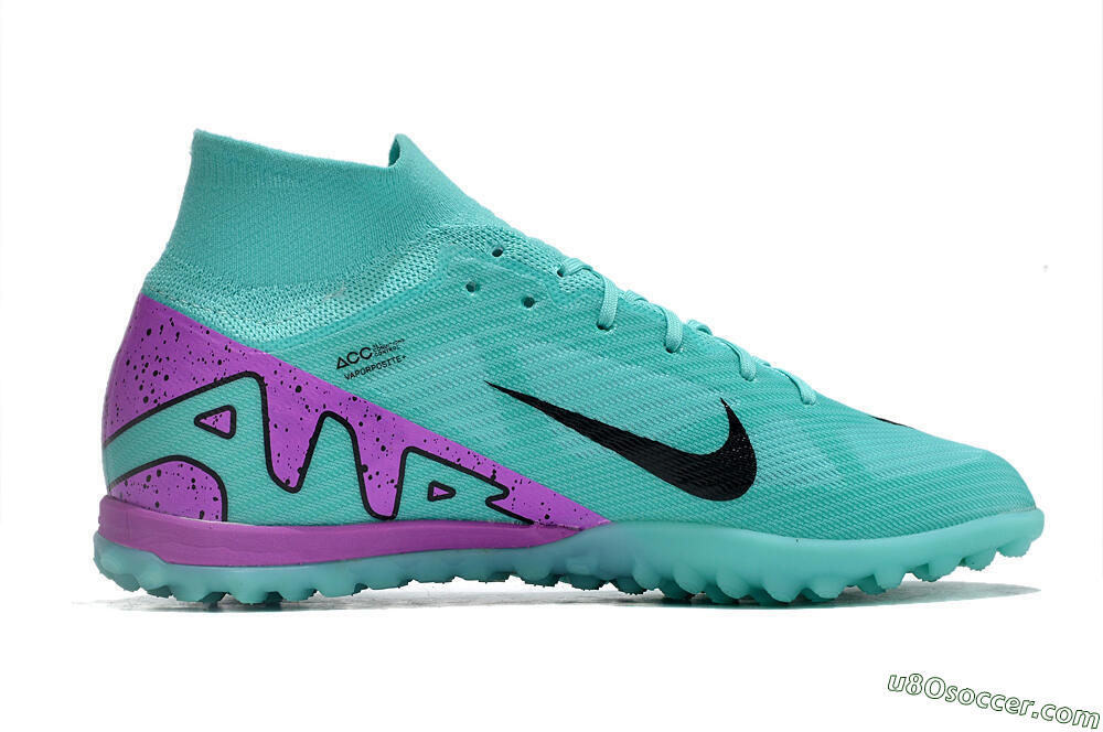 Nike Air Zoom Mercurial Superfly 9 Elite TF Artificial Turf Soccer Shoes - Blue/Black/Purple 7
