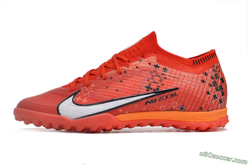 Nike Air Zoom Mercurial Vapor 15 Elite TF Artificial Turf Soccer Shoes - Red/White/Black 2
