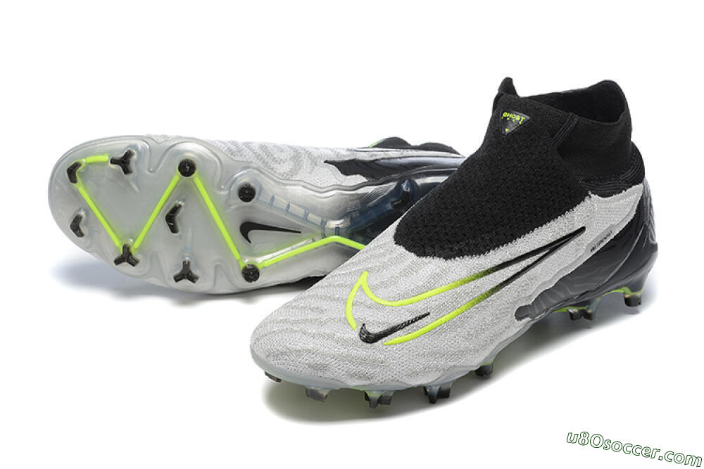 Nike Phantom GX Elite DF FG Firm Ground Soccer Cleats - Grey/Black/Yellow 3
