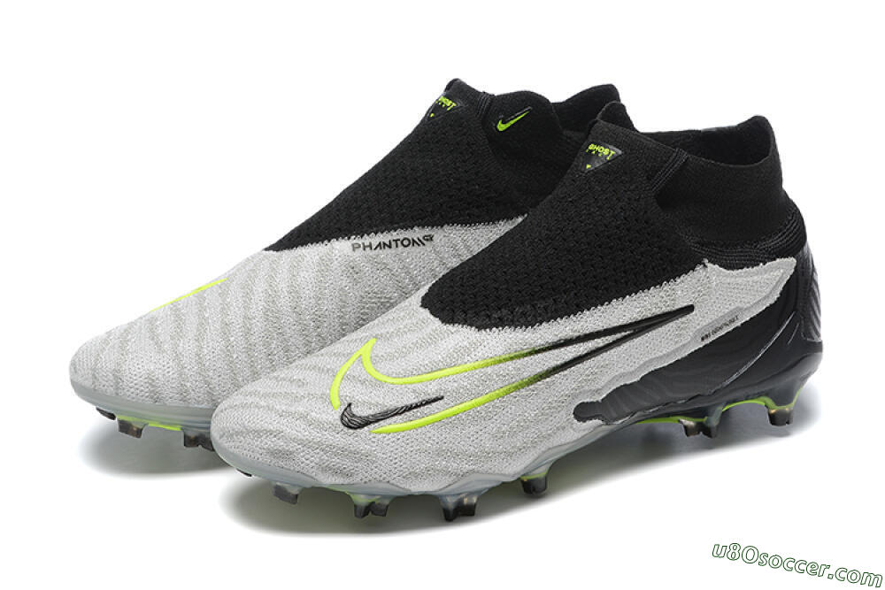 Nike Phantom GX Elite DF FG Firm Ground Soccer Cleats - Grey/Black/Yellow 5