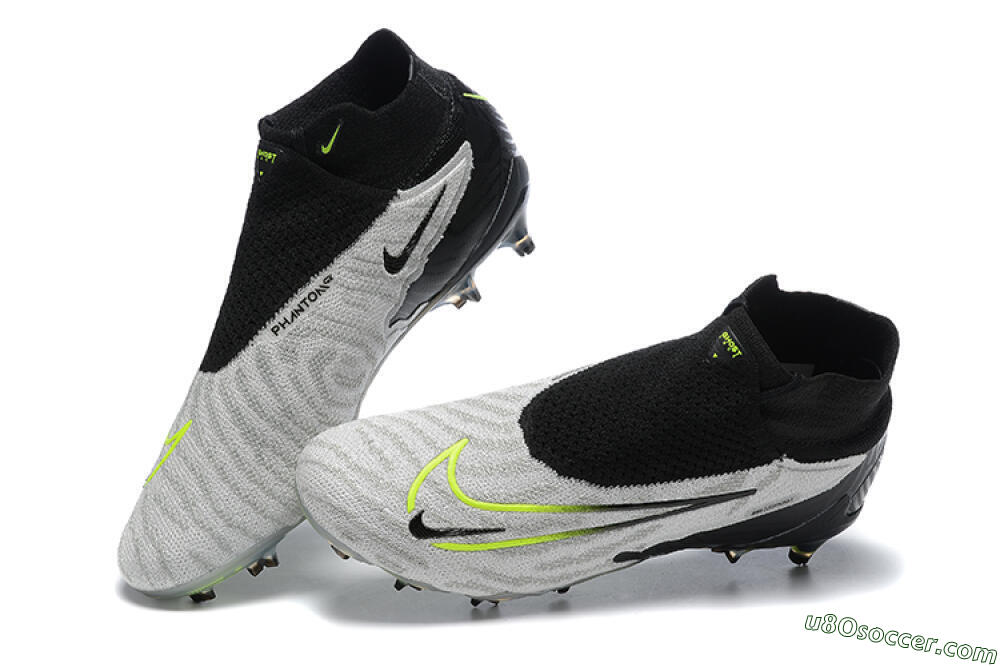 Nike Phantom GX Elite DF FG Firm Ground Soccer Cleats - Grey/Black/Yellow 6