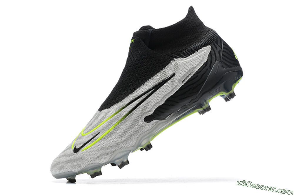 Nike Phantom GX Elite DF FG Firm Ground Soccer Cleats - Grey/Black/Yellow 8