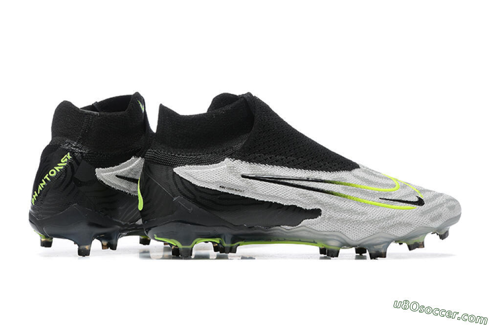 Nike Phantom GX Elite DF FG Firm Ground Soccer Cleats - Grey/Black/Yellow 9
