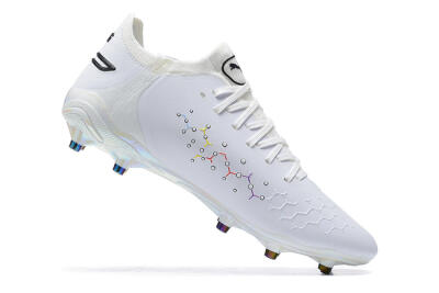 Puma King Ultimate Icon MG Multi Ground Soccer Cleats - White/Blue/Yellow/Red