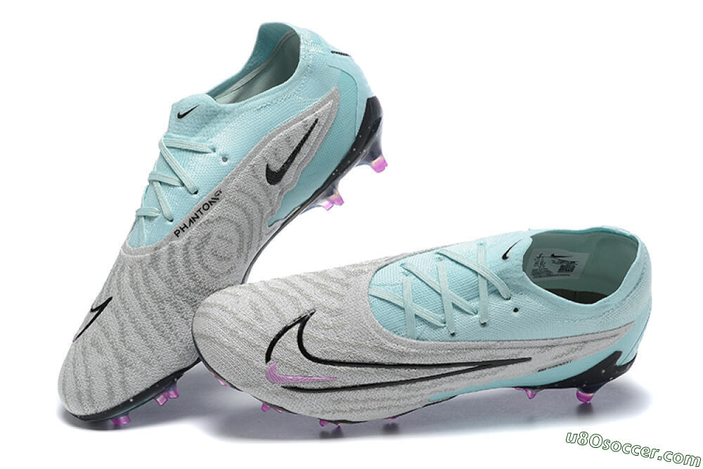 Nike Phantom GX Elite FG Firm Ground Soccer Cleats - Grey/Blue/Black 6