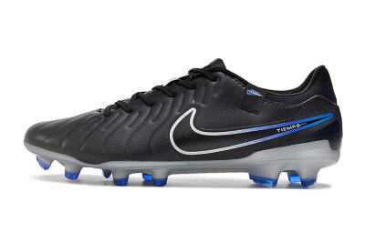 Nike Tiempo Legend 10 Academy FG Firm Ground Soccer Cleats - Black/White/Blue