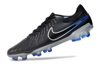 Nike Tiempo Legend 10 Academy FG Firm Ground Soccer Cleats - Black/White/Blue